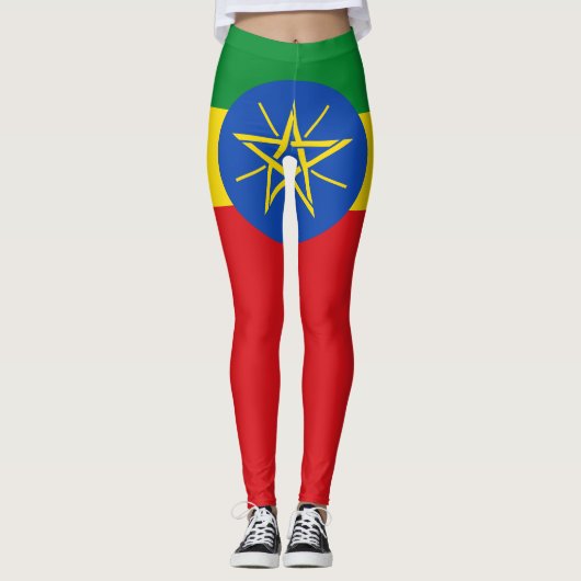 Vlag van Ethiopië Leggings (Voorkant)