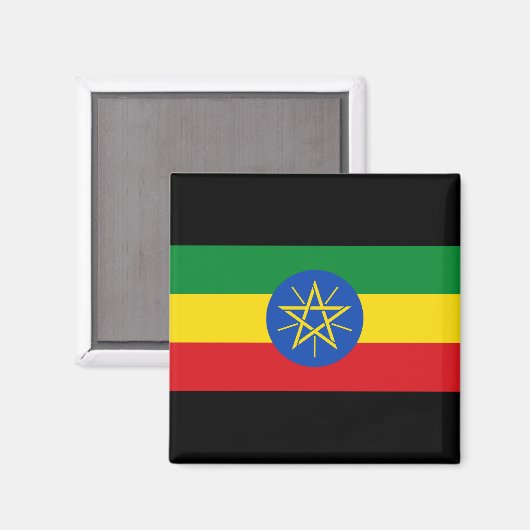 vlag van Ethiopië Magneet (Voorkant / Achterkant)