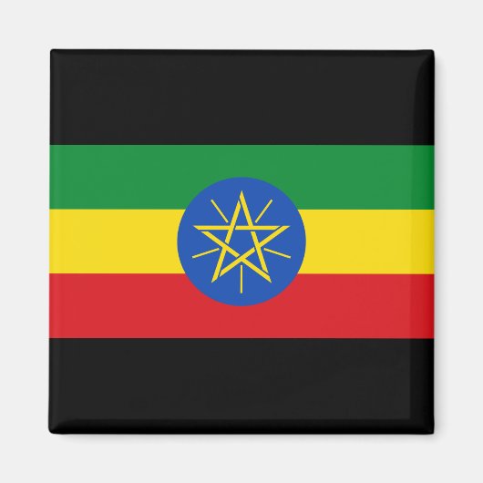 vlag van Ethiopië Magneet (Voorkant)