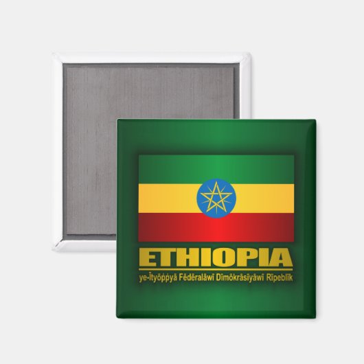 vlag van Ethiopië Magneet (Voorkant / Achterkant)