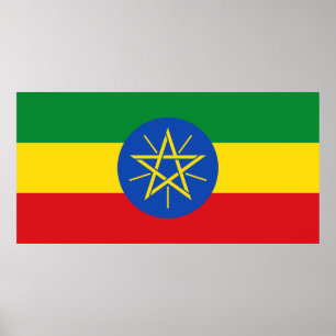 Vlag van Ethiopië Poster