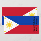 Vlag van Ethiopië, Prettige Feestdagen vanuit de F Feestdagenkaart (Voorkant / Achterkant)