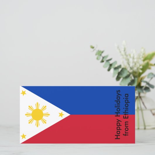 Vlag van Ethiopië, Prettige Feestdagen vanuit de F Feestdagenkaart (Staand voorkant)