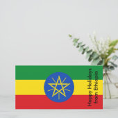 Vlag van Ethiopië, Prettige Feestdagen vanuit Ethi Feestdagenkaart (Staand voorkant)
