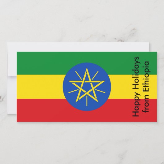 Vlag van Ethiopië, Prettige Feestdagen vanuit Ethi Feestdagenkaart (Voorkant)