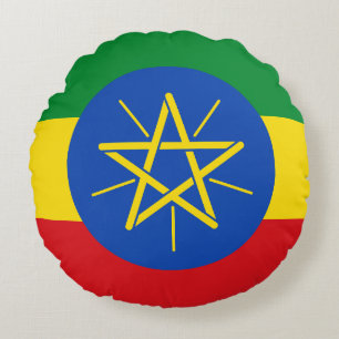 vlag van Ethiopië Rond Kussen