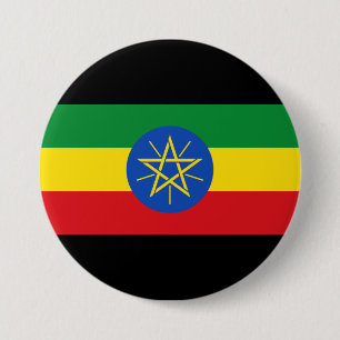 vlag van Ethiopië Ronde Button 7,6 Cm