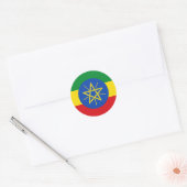 vlag van Ethiopië Ronde Sticker (Envelop)