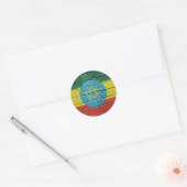 vlag van Ethiopië Ronde Sticker (Envelop)