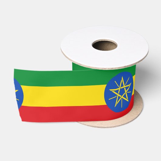 vlag van Ethiopië Satijnen Lint (Spoel)