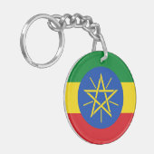 Vlag van Ethiopië Sleutelhanger (Voorkant Links)