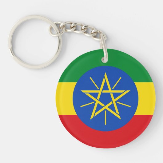 Vlag van Ethiopië Sleutelhanger (Voorkant)