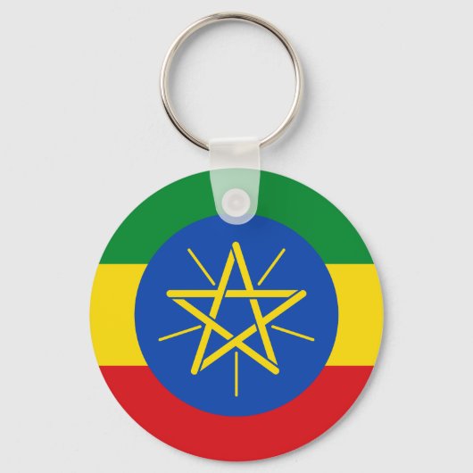 vlag van Ethiopië Sleutelhanger (Voorkant)