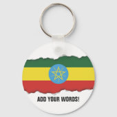 vlag van Ethiopië Sleutelhanger (Voorkant)