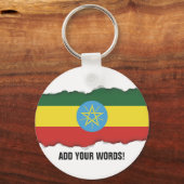 vlag van Ethiopië Sleutelhanger (Voorkant)