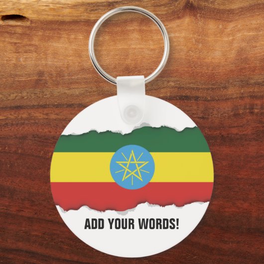 vlag van Ethiopië Sleutelhanger (Voorkant)