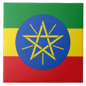 vlag van Ethiopië Tegeltje (Voorkant)