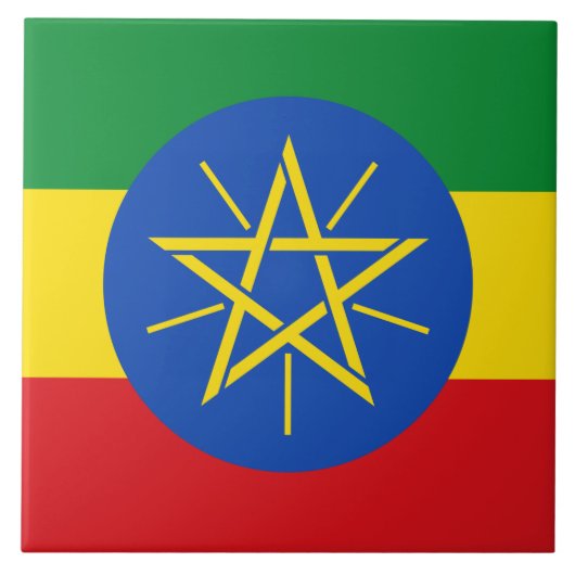 vlag van Ethiopië Tegeltje (Voorkant)