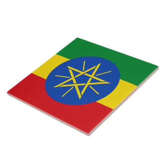 vlag van Ethiopië Tegeltje (Zijkant)