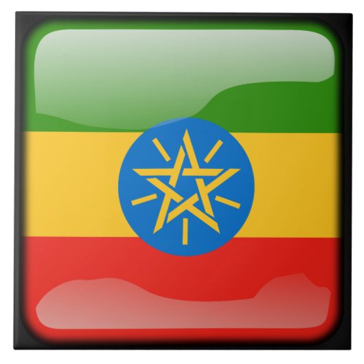 vlag van Ethiopië Tegeltje (Voorkant)