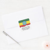 vlag van Ethiopië Vierkante Sticker (Envelop)