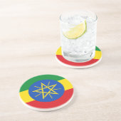 Vlag van Ethiopië Zandsteen Onderzetter (Zijkant)