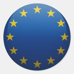 Vlag van Europa Ronde Sticker