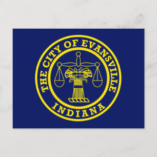 Vlag van Evansville, Indiana Briefkaart