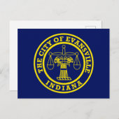 Vlag van Evansville, Indiana Briefkaart (Voorkant / Achterkant)