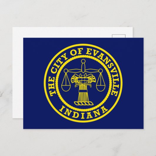 Vlag van Evansville, Indiana Briefkaart (Voorkant / Achterkant)