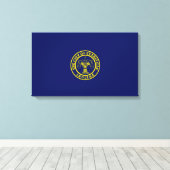 Vlag van Evansville (Indiana) Canvas Afdruk (Insitu (Houten vloer))