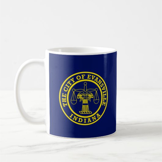 Vlag van Evansville, Indiana Coffee Mok (Links)