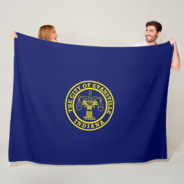 Vlag van Evansville (Indiana) Fleece Deken