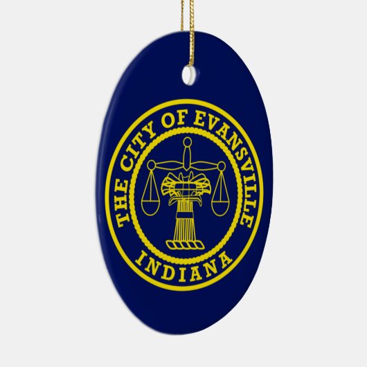 Vlag van Evansville, Indiana Keramisch Ornament (Rechts)