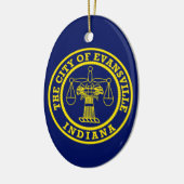 Vlag van Evansville, Indiana Keramisch Ornament (Links)