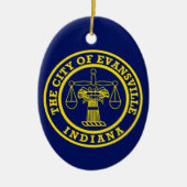 Vlag van Evansville, Indiana Keramisch Ornament (Voorkant)
