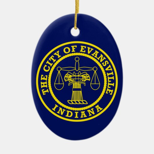 Vlag van Evansville, Indiana Keramisch Ornament (Voorkant)