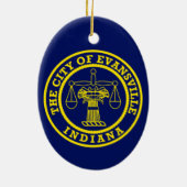 Vlag van Evansville, Indiana Keramisch Ornament (Achterkant)