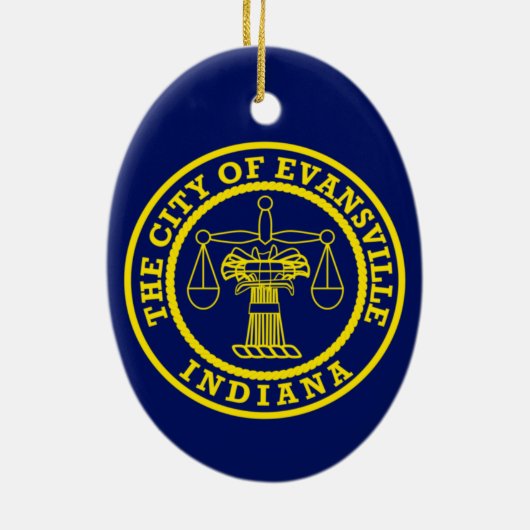 Vlag van Evansville, Indiana Keramisch Ornament (Achterkant)