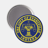 Vlag van Evansville, Indiana Magnet (Voorkant / Achterkant)