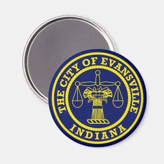 Vlag van Evansville, Indiana Magnet (Voorkant / Achterkant)