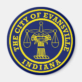 Vlag van Evansville, Indiana Magnet (Voorkant)