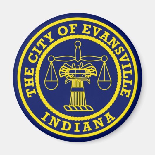 Vlag van Evansville, Indiana Magnet (Voorkant)