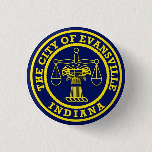 Vlag van Evansville, Indiana Ronde Button 3,2 Cm (Voorkant)