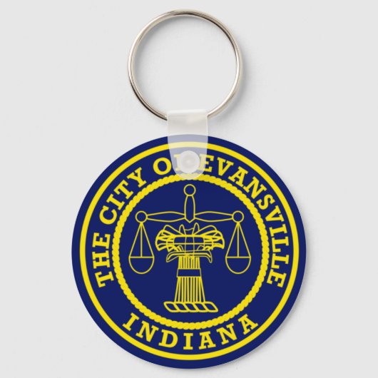 Vlag van Evansville, Indiana Sleutelhanger (Voorkant)
