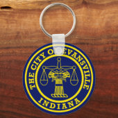 Vlag van Evansville, Indiana Sleutelhanger (Voorkant)