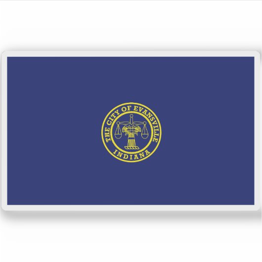 Vlag van Evansville, Indiana Sticker (Voorkant)