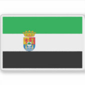 Vlag van Extremadura Sticker (Voorkant)