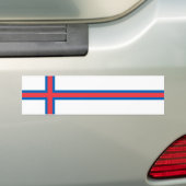 Vlag van Faeröer Bumpersticker (Op auto)