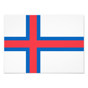 Vlag van Faeröer Foto Afdruk